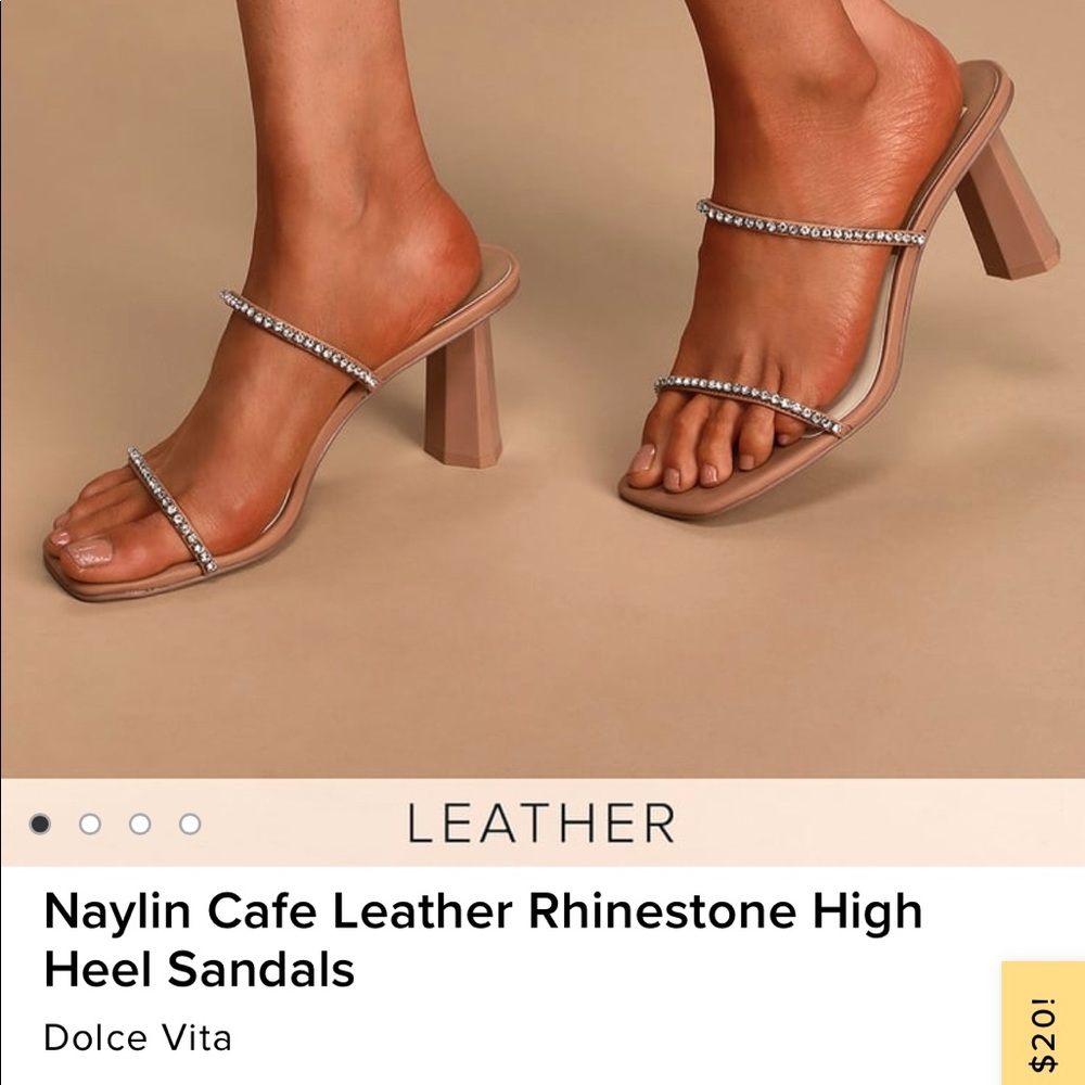 Dolce Vita Nude Rhinestoned Block Heel